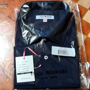NWT Isaac Mizrahii boys dress shirt navy blue size 18/20